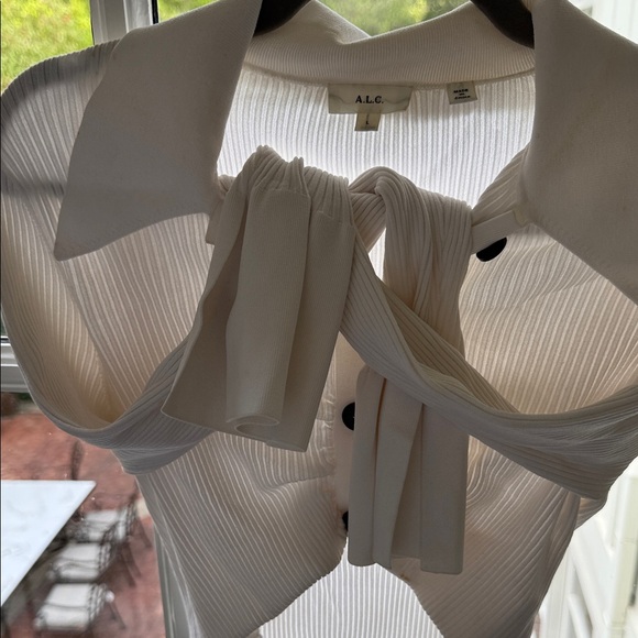 A.L.C. Ivory Ribbed Knit Cardigan - Picture 3 of 3